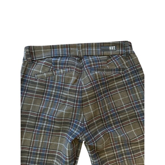 Kut from the Kloth Women's Mia Skinny Plaid Holiday Ankle Pants Size 6 - Picture 6 of 6